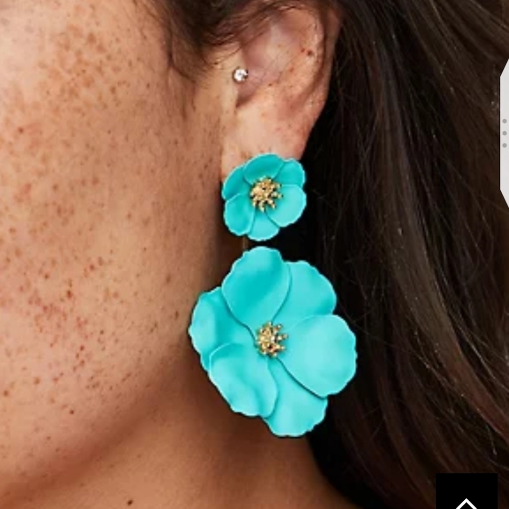 🆕TURQUOISE DOUBLE FLORAL EARRINGS